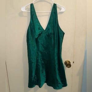 Elegant Green Satin Dress